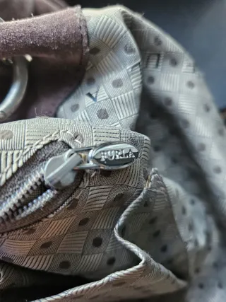 Borsa Furla in pelle scamosciata marrone