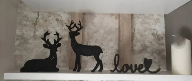 2 Veados Decorativos Pretos