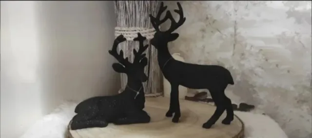 2 Veados Decorativos Pretos