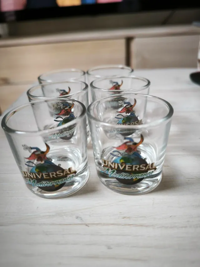 6 vasos chupito vintage Port Aventura