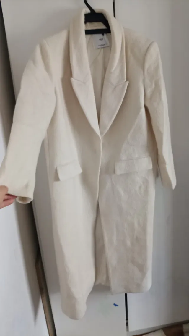 Mango Abrigo Mujer Talla M Beige