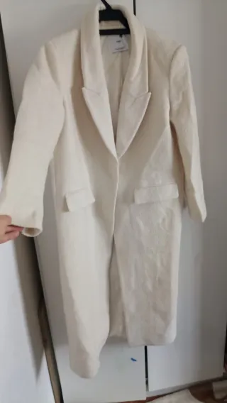 Mango Abrigo Mujer Talla M Beige