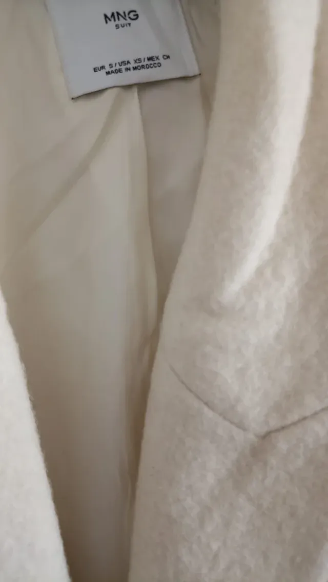 Mango Abrigo Mujer Talla M Beige