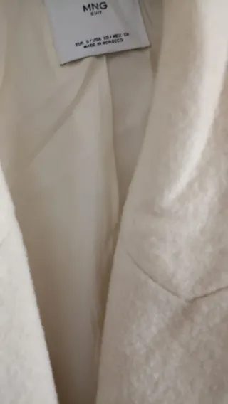 Mango Abrigo Mujer Talla M Beige