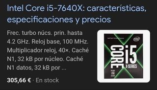 Procesador Intel Core i5-7640X 4,0-4,2 GHz LGA2066