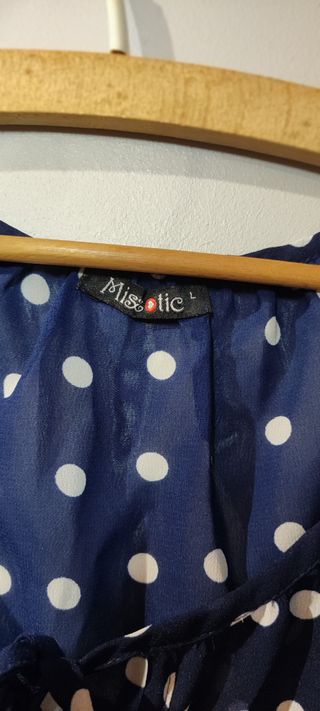 Camisa Miss-tic Topos Azul