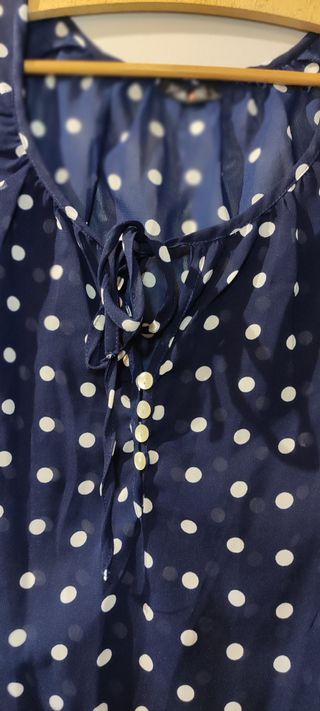 Camisa Miss-tic Topos Azul