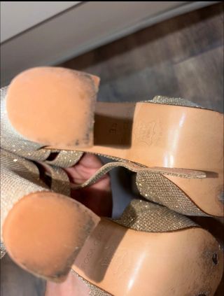 Rosa Clara Zapatos Dorados Tacon Fiesta