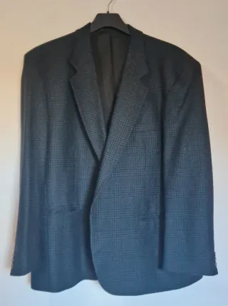 Chaqueta caballero cuadros negra y azul, talla 58