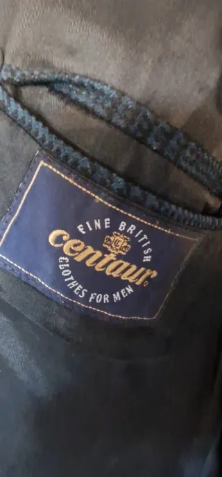 Chaqueta caballero cuadros negra y azul, talla 58