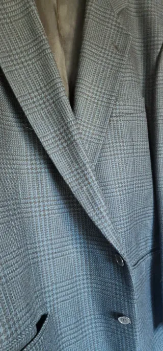 Chaqueta caballero cuadros negra y azul, talla 58