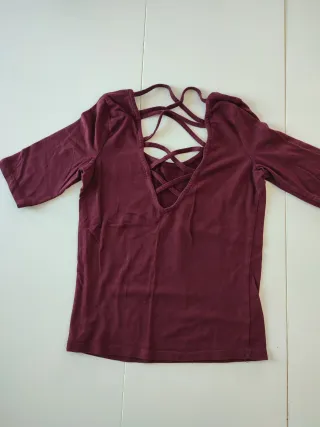 Camiseta manga corta con escote cruzado