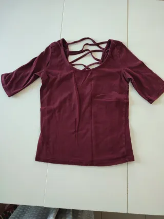 Camiseta manga corta con escote cruzado