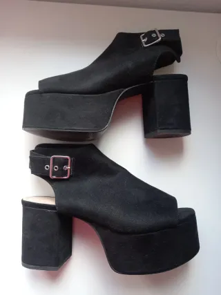 Sandalias plataforma negras talla 38