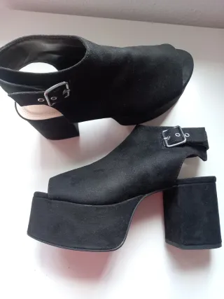 Sandalias plataforma negras talla 38