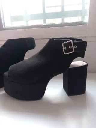Sandalias plataforma negras talla 38