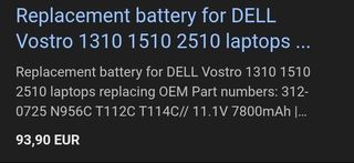 Batería para portátiles DELL Vostro 1310, 1510