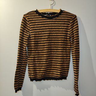 Jersey Zara Rayas Marrón y Negro