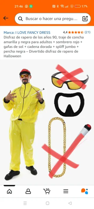 Disfraz rapero 90s I LOVE FANCY DRESS