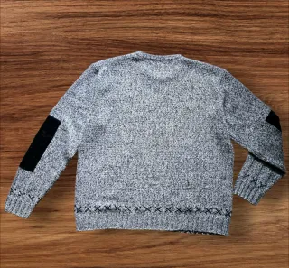 Maglione Fred Perry Uomo Grigio Patch Gomito