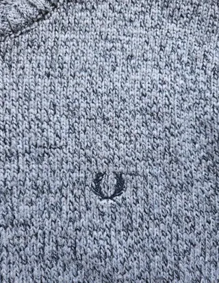 Maglione Fred Perry Uomo Grigio Patch Gomito