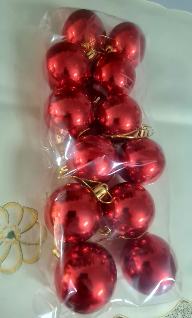12 bolas Navidad rojas