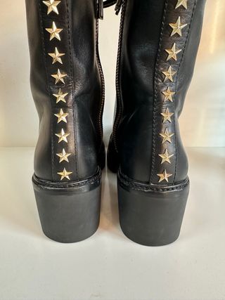 Botas Michael Kors Piel Negra con Estrellas Dorada