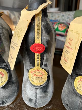 Collezione 3 bottiglie vino vuote G. Troglia