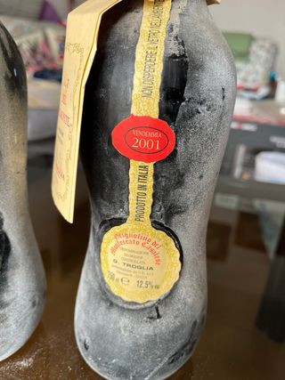 Collezione 3 bottiglie vino vuote G. Troglia