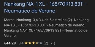 Nankang NA-1 XL 165 70 R13 83T Neumático de Verano