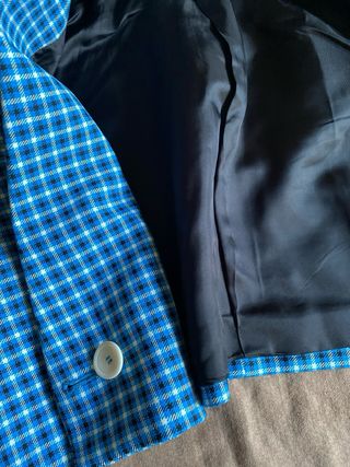 Chaqueta Cuadros Cropped Zara Talla S