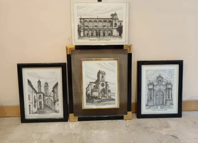 4 Cuadros Albacete Dibujos Arquitectura