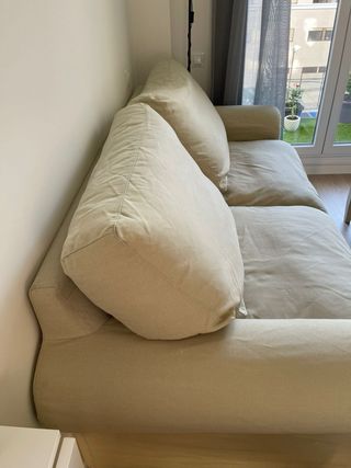 Sofá 2 plazas beige tela