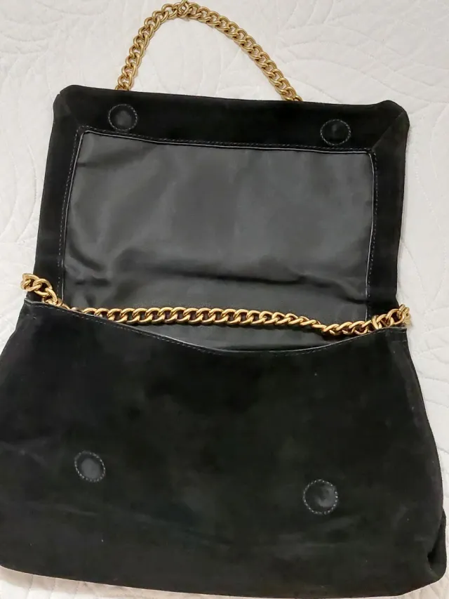 Bolso Negro Mango Cadena Dorada