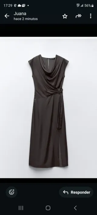 Vestido Zara Marrón Talla XS con etiquetas