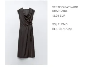 Vestido Zara Marrón Talla XS con etiquetas