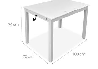 Mesa de cristal extensible 100x70cm