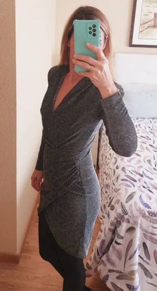 Vestido fiesta plateado