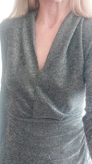 Vestido fiesta plateado