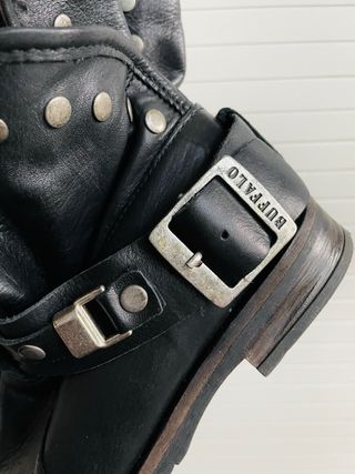 BOTINES BUFFALO LONDON! PIEL NEGROS 37 BOTAS BAJAS