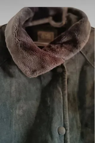 Abrigo Chaquetón Piel gris antracita