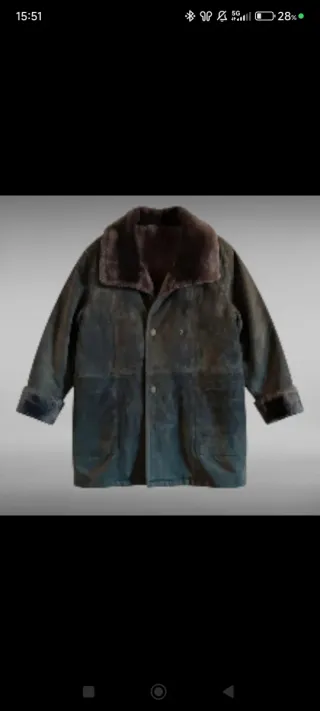 Abrigo Chaquetón Piel gris antracita