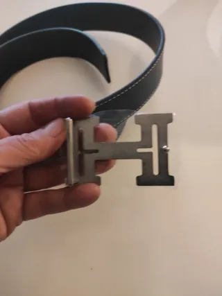 Cinturón Hermes Azul Hebilla H