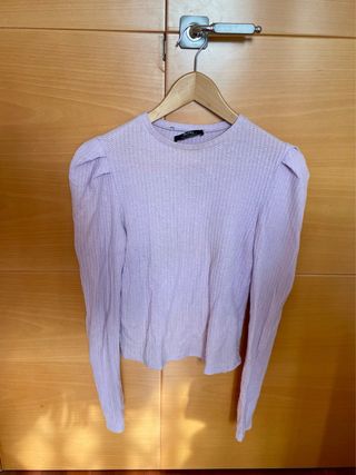 Jersey Bershka manga larga lila