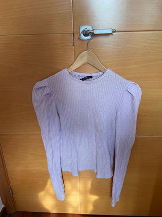 Jersey Bershka manga larga lila