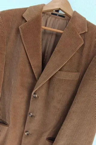 Blazer Bombazine Castanho Claro Botões