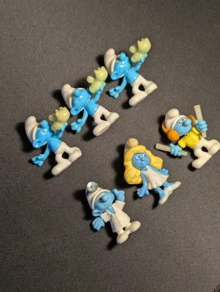 Lotto Puffi Sorprese Kinder - 6 Pezzi