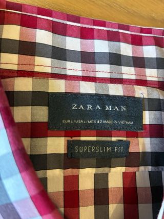 Camisa cuadros Zara