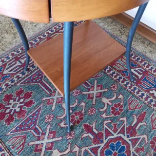 Coppia comodini/tavolini vintage legno e ferro