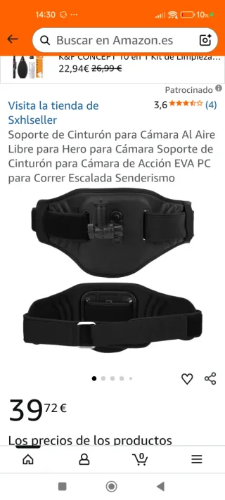 Cinturón para cámara deportiva,DETERIORADO